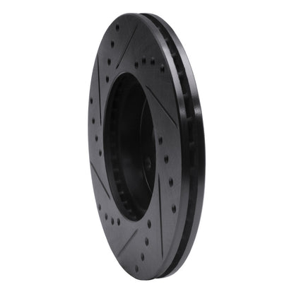 R1 Concepts R1 90-03 Ford Escort Front Right Drilled & Slotted Black Brake Rotor