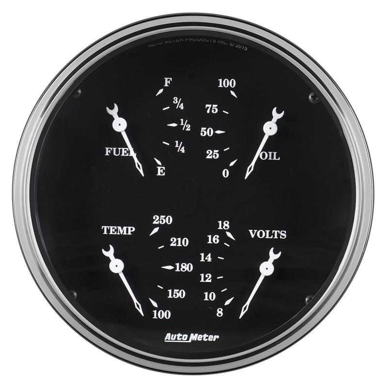 AutoMeter Auto Meter Gauge Quad 5in 0E-90F Elec Old Tyme Black