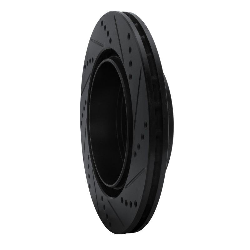 R1 Concepts R1 03-06 Mitsubishi Lancer Rear Left Drilled & Slotted Black Brake Rotor