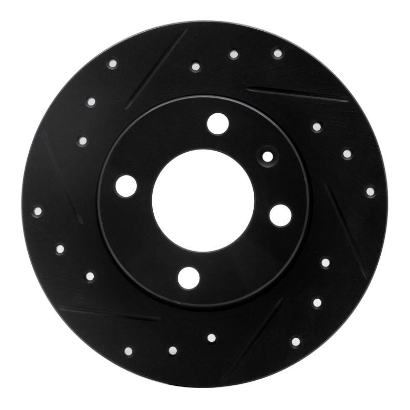 R1 Concepts R1 86-93 Volkswagen Passat (USA/Canada) Rear Left Drilled & Slotted Black Brake Rotor