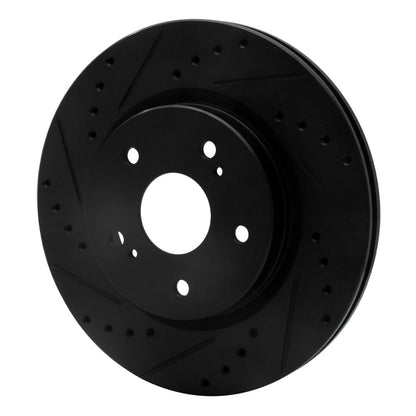 R1 Concepts R1 06-17 Suzuki Grand Vitara Front Left Drilled & Slotted Black Brake Rotor