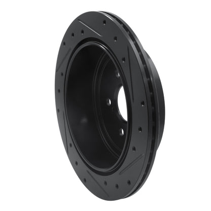 R1 Concepts R1 10-25 Scion FR-S Rear Left Drilled & Slotted Black Brake Rotor