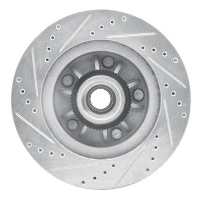 R1 Concepts R1 00-04 Ford F-150 RWD Front Right Drilled & Slotted Silver Brake Rotor