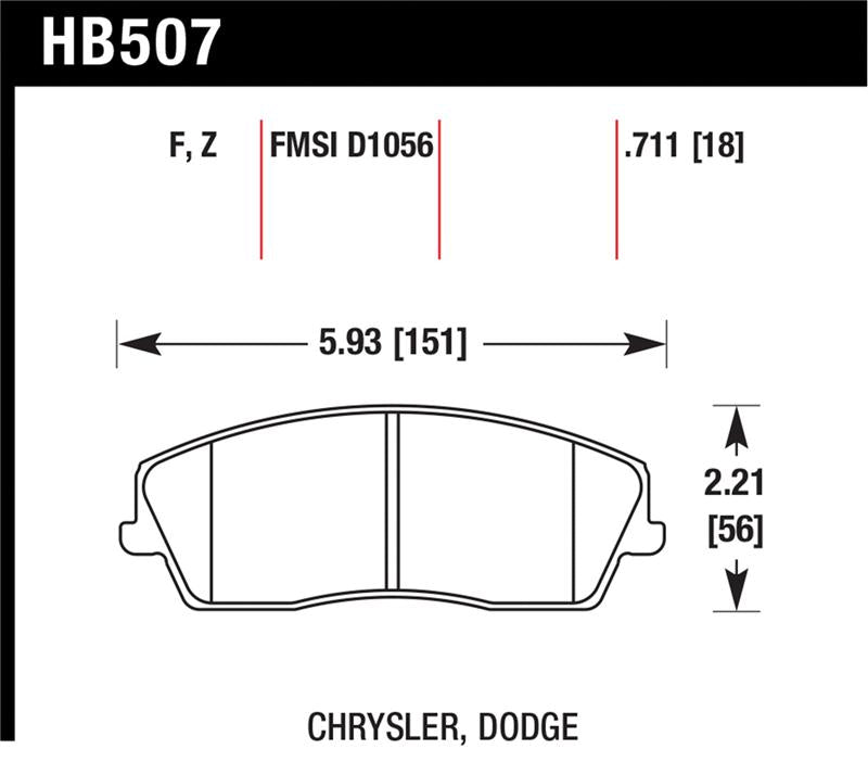 Hawk Performance Hawk 09-10 Dodge Challenger SE/06-10 Charger SE/05-10 Chrysler 300 HPS Street Front Brake Pads