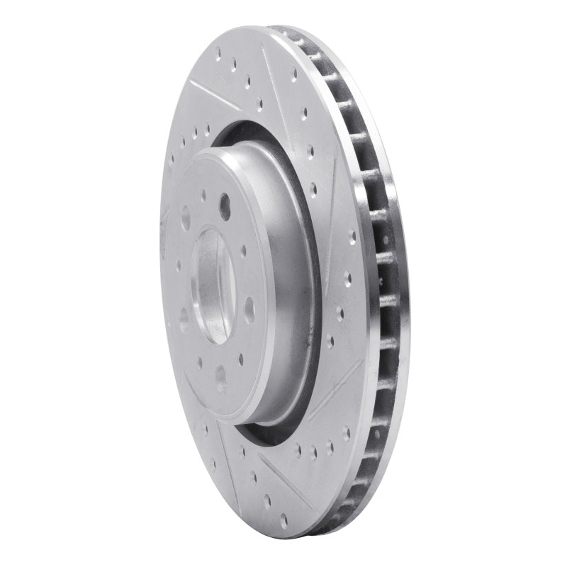 R1 Concepts R1 98-04 Volvo C70 Front Right Drilled & Slotted Silver Brake Rotor