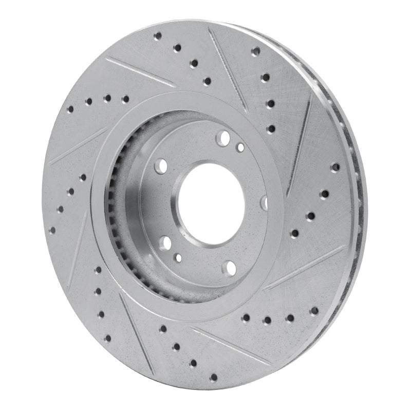 R1 Concepts R1 10-13 Hyundai SANTA FE Front Left Drilled & Slotted Silver Brake Rotor