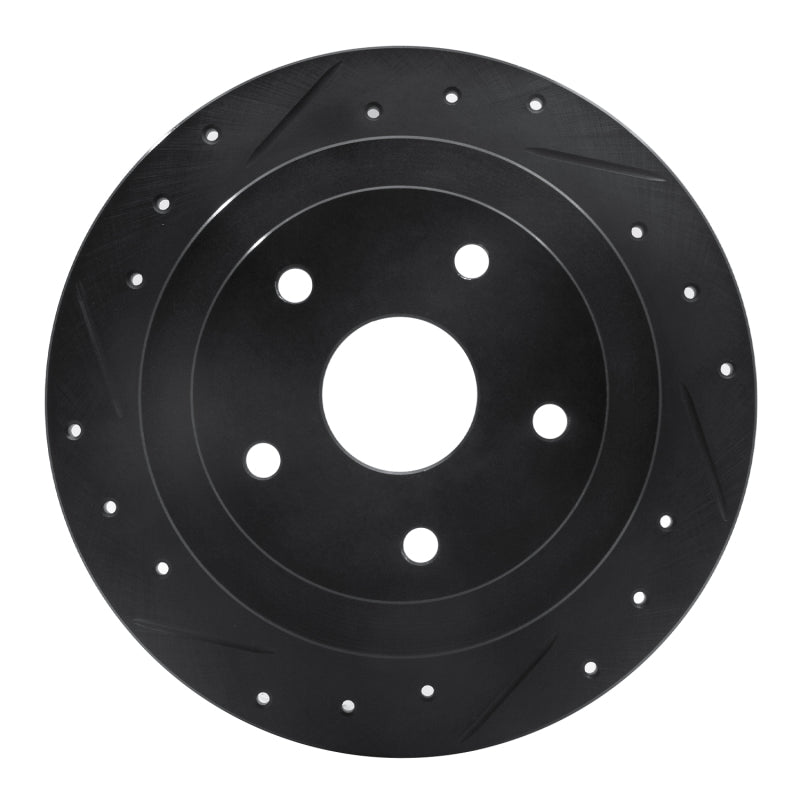 R1 Concepts R1 92-97 Subaru SVX Rear Left Drilled & Slotted Black Brake Rotor
