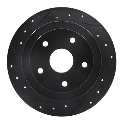 R1 Concepts R1 92-97 Subaru SVX Rear Left Drilled & Slotted Black Brake Rotor
