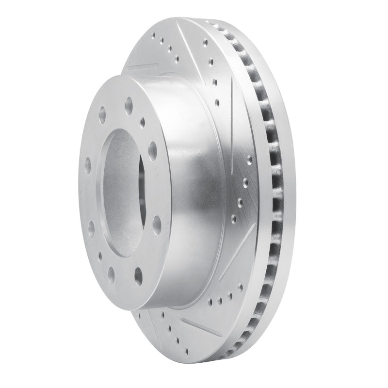 R1 Concepts R1 03-04 Ford F-350 Super Duty 2WD Front Right Drilled & Slotted Silver Brake Rotor