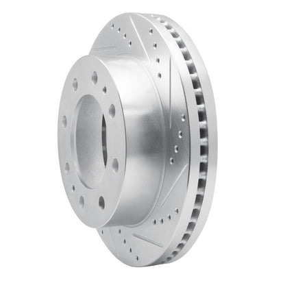 R1 Concepts R1 03-04 Ford F-350 Super Duty 2WD Front Right Drilled & Slotted Silver Brake Rotor