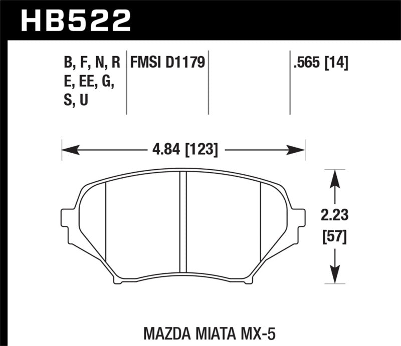 Hawk Performance Hawk HP 06-10 Mazda Miata Mx-5 HP+ Street Front Brake Pads