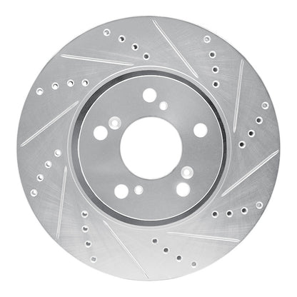 R1 Concepts R1 14-20 Acura RLX Front Right Drilled & Slotted Silver Brake Rotor