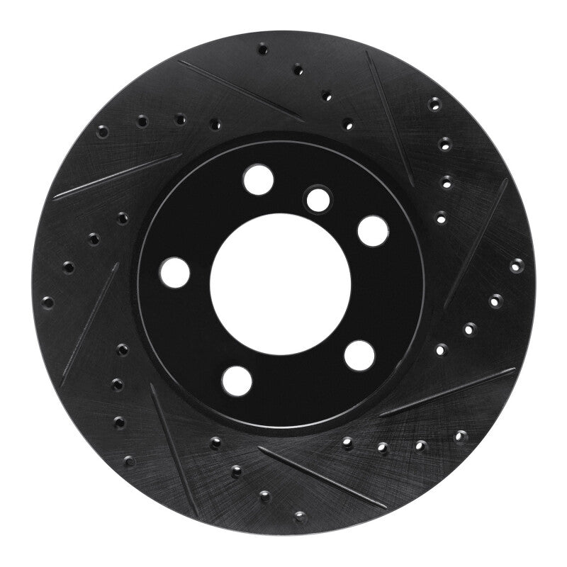 R1 Concepts R1 11-16 Mini Cooper Paceman Front Right Drilled & Slotted Black Brake Rotor