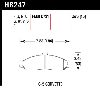 Hawk Performance Hawk 97-12 Corvette/01-04 Z06/05-09 Z51/05-06 Pontiac GTO Blue 9012 Race Front Brake Pads