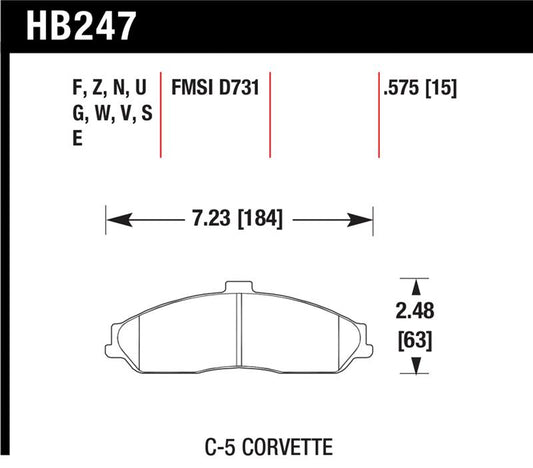 Hawk Performance Hawk 97-12 Corvette/01-04 Z06/05-09 Z51/05-06 Pontiac GTO Blue 9012 Race Front Brake Pads