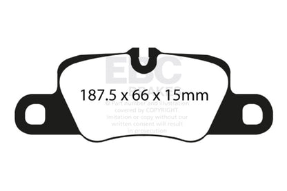 EBC Racing 12-15 Porsche 911 (991) Carrera S 3.8L (Cast Iron Rotors Only) RP-1 Race Rear Brake Pads