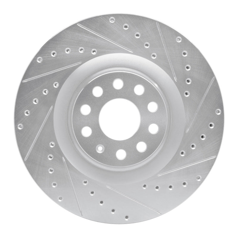 R1 Concepts R1 06-13 Audi S3 (Mexico) Front Right Drilled & Slotted Silver Brake Rotor