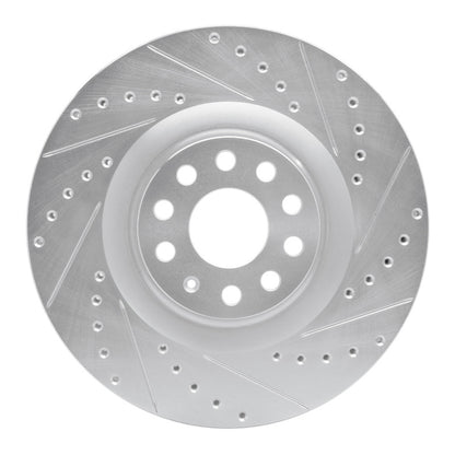 R1 Concepts R1 06-13 Audi S3 (Mexico) Front Right Drilled & Slotted Silver Brake Rotor