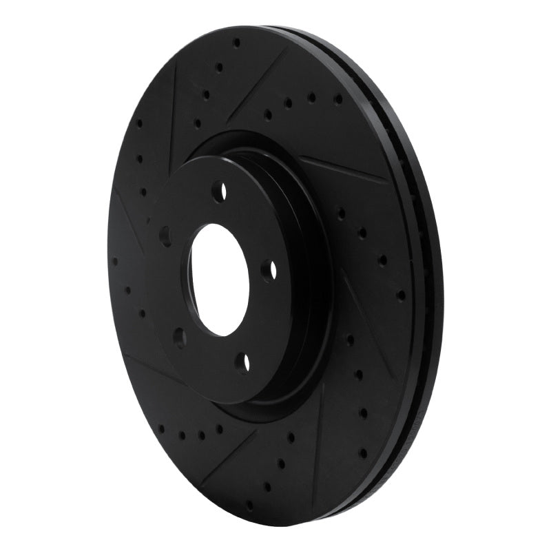 R1 Concepts R1 07-13 Mazda 3 Front Left Drilled & Slotted Black Brake Rotor