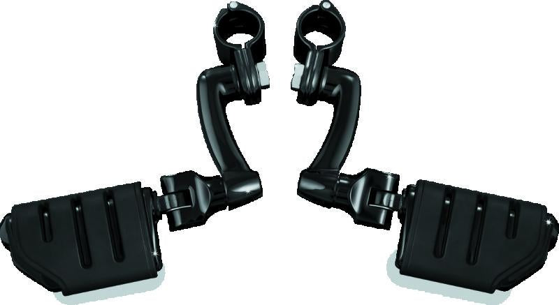 Kuryakyn Longhorn Trident Dually Offset Highway Pegs 1-1/4 in Clamp Black