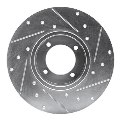 R1 Concepts R1 80-83 Nissan 200SX Front Left Drilled & Slotted Silver Brake Rotor