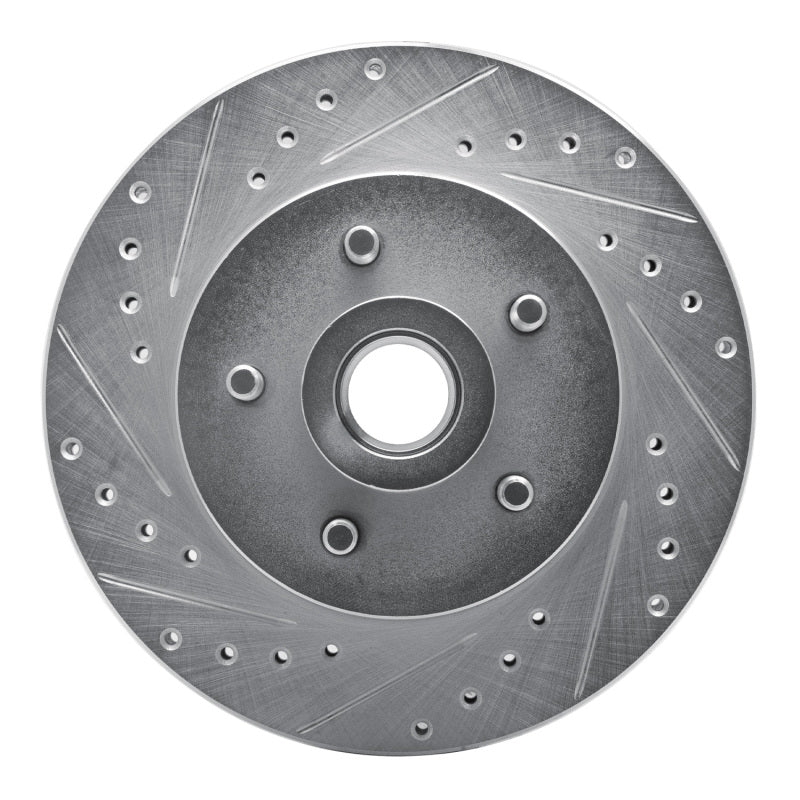 R1 Concepts R1 1987-1990 Dodge Dakota RWD Front Left Drilled & Slotted Silver Brake Rotor