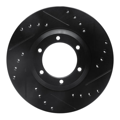 R1 Concepts R1 84-87 Isuzu Pickup Front Right Drilled & Slotted Black Brake Rotor