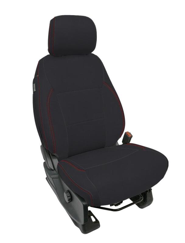 PRP Seats PRP 2021+ Ford 150/ 2023+ SuperDuty Front Seat Covers (Pair) - Black w/ Red Stich