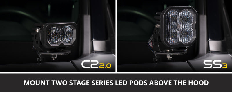 Diode Dynamics 2022+ Ford Maverick SS3 Sport Stage Series Ditch Light Kit White Combo