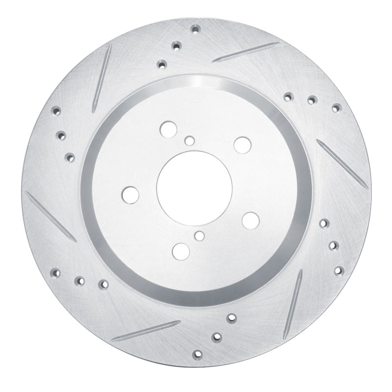 R1 Concepts R1 19-23 Subaru Crosstrek Rear Left Drilled & Slotted Silver Brake Rotor