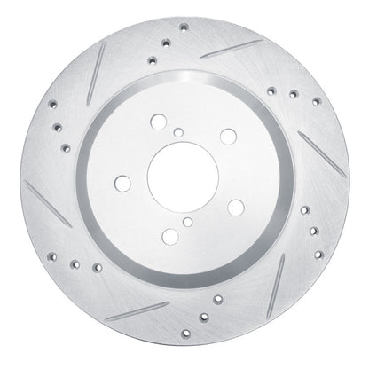 R1 Concepts R1 19-23 Subaru Crosstrek Rear Left Drilled & Slotted Silver Brake Rotor