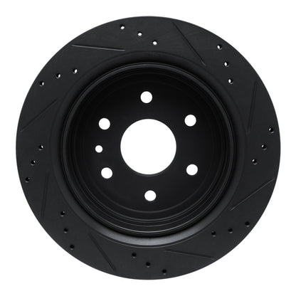 R1 Concepts R1 13-19 Cadillac XTS Rear Left Drilled & Slotted Black Brake Rotor