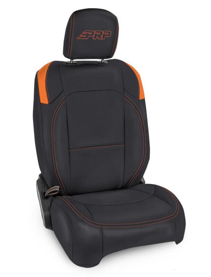 PRP Seats PRP Jeep Wrangler JL Front Seat Covers Jeep Gladiator JT- with Pocket Back (Pair) - Black/Orange