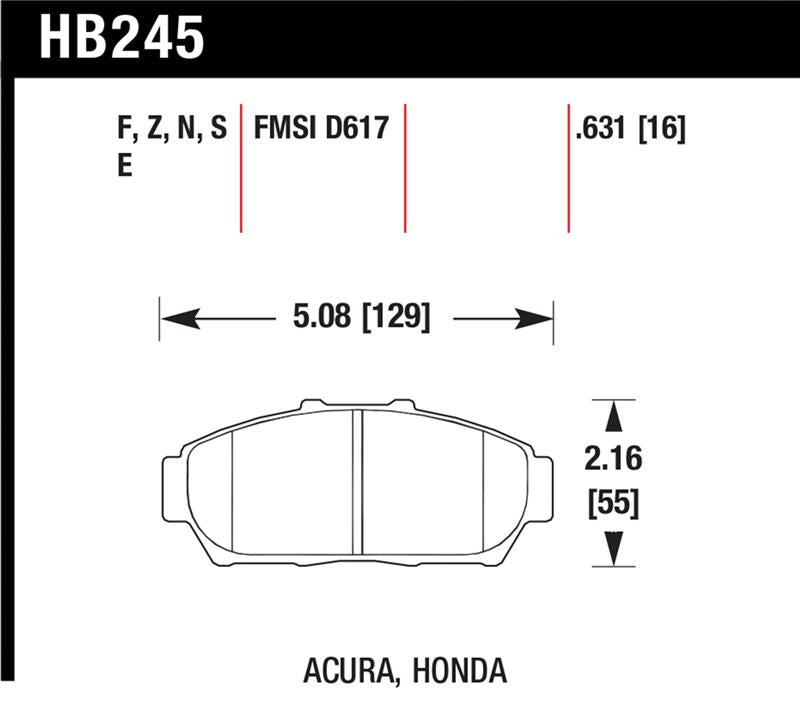 Hawk Performance Hawk 94-01 Acura Integra (excl Type R)  HPS Street Front Brake Pads