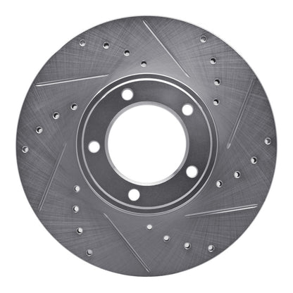 R1 Concepts R1 71-97 Jaguar XJS Front Right Drilled & Slotted Silver Brake Rotor