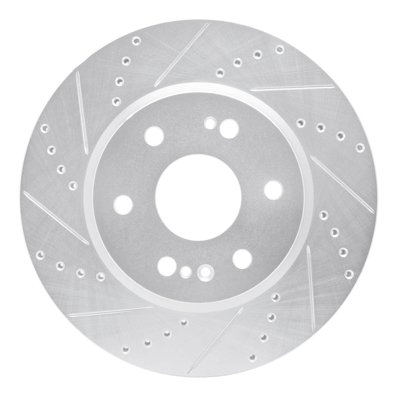R1 Concepts R1 2019-2026 Cadillac Vistiq Front Left Drilled & Slotted Silver Brake Rotor