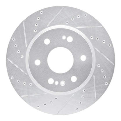 R1 Concepts R1 2019-2026 Cadillac Vistiq Front Left Drilled & Slotted Silver Brake Rotor