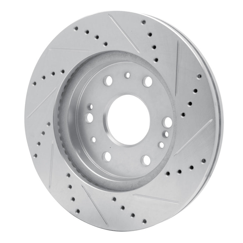 R1 Concepts R1 05-19 Chevrolet Silverado 1500 Front Left Drilled & Slotted Silver Brake Rotor