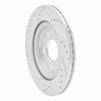 R1 Concepts R1 05-14 Ford Mustang Rear Right Drilled & Slotted Silver Brake Rotor