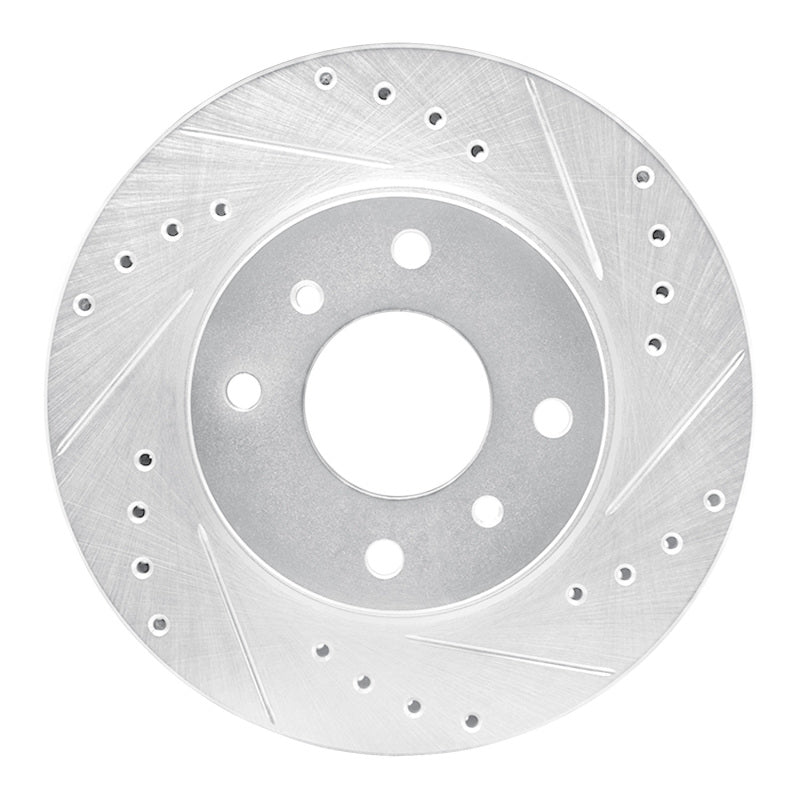 R1 Concepts R1 90-92 Infiniti M30 Front Right Drilled & Slotted Silver Brake Rotor