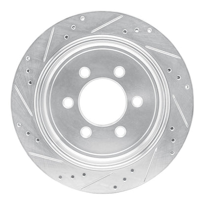 R1 Concepts R1 07-17 Ford Expedition Rear Right Drilled & Slotted Silver Brake Rotor