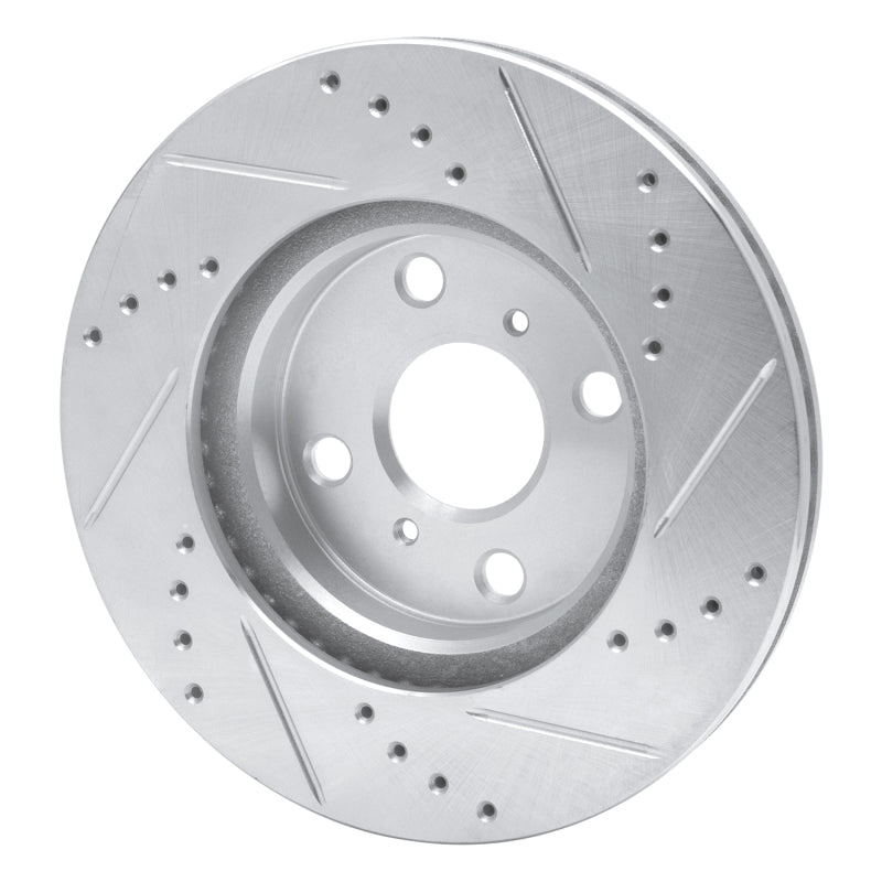 R1 Concepts R1 06-19 Scion IQ Front Left Drilled & Slotted Silver Brake Rotor