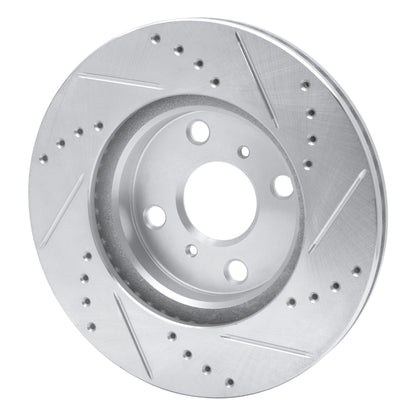 R1 Concepts R1 06-19 Scion IQ Front Left Drilled & Slotted Silver Brake Rotor