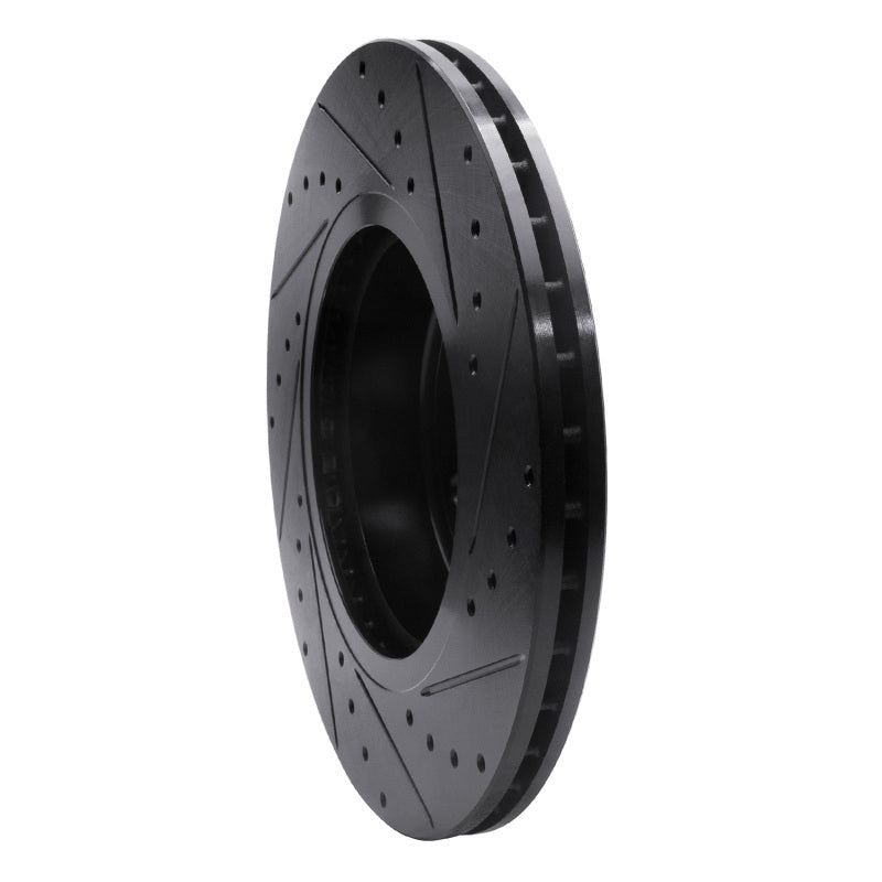 R1 Concepts R1 11-16 BMW 528I xDrive Front Left Drilled & Slotted Black Brake Rotor