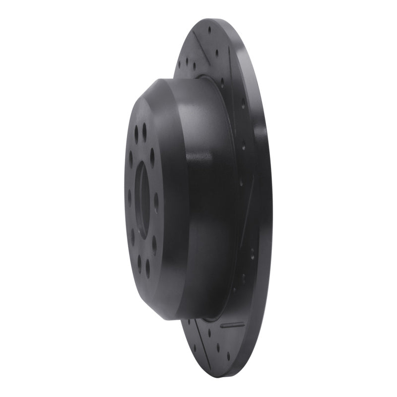 R1 Concepts R1 18-25 Jeep Wrangler Rear Right Drilled & Slotted Black Brake Rotor