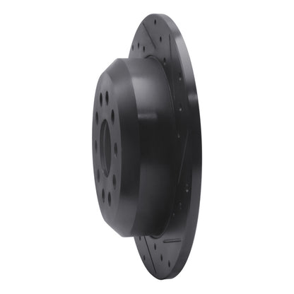 R1 Concepts R1 18-25 Jeep Wrangler Rear Right Drilled & Slotted Black Brake Rotor