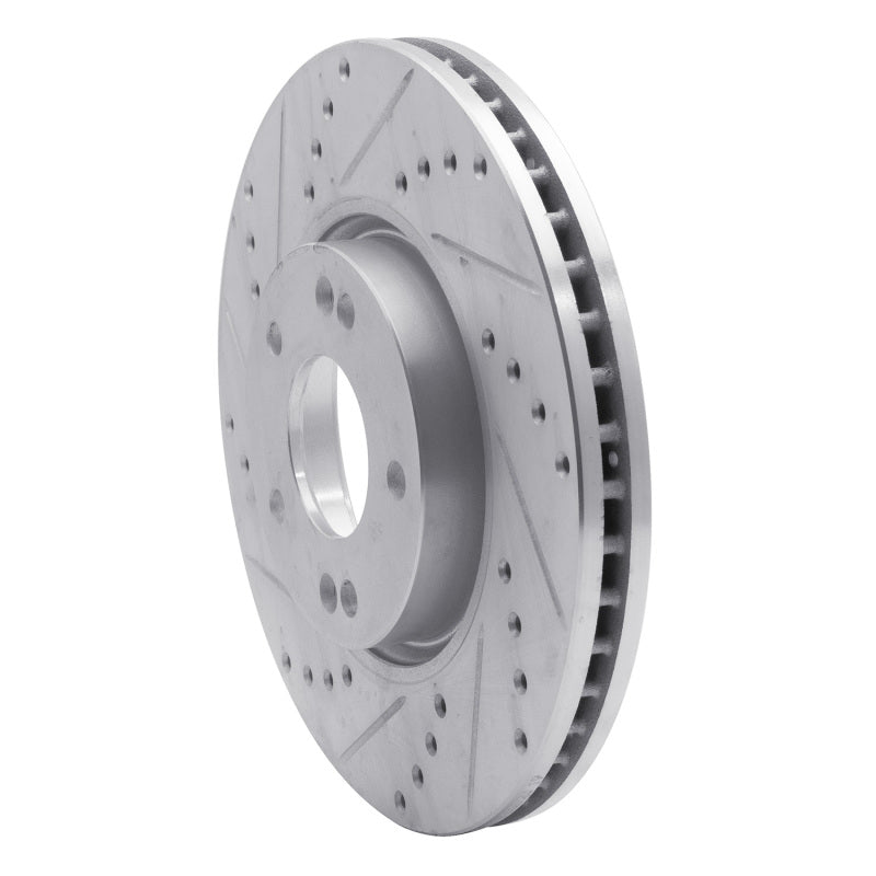 R1 Concepts R1 05-24 Hyundai Veloster Front Left Drilled & Slotted Silver Brake Rotor