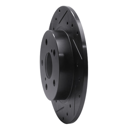 R1 Concepts R1 11-16 Scion TC Rear Left Drilled & Slotted Black Brake Rotor