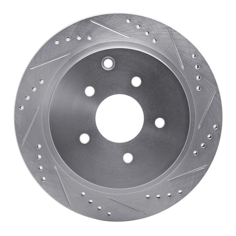 R1 Concepts R1 03-24 Infiniti FX45 Rear Right Drilled & Slotted Silver Brake Rotor