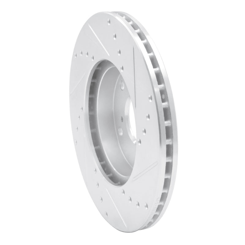 R1 Concepts R1 98-22 Acura CSX Front Left Drilled & Slotted Silver Brake Rotor